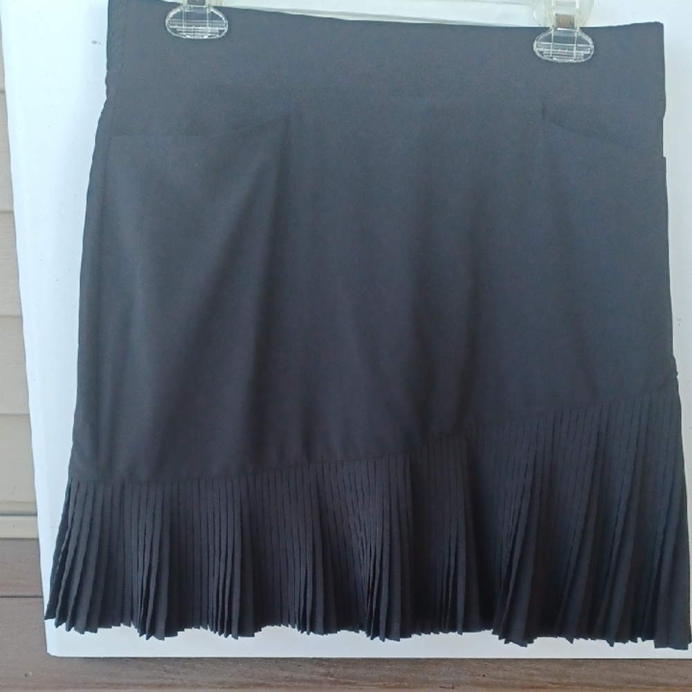 Chico's Black A-Line Pleated Skirt